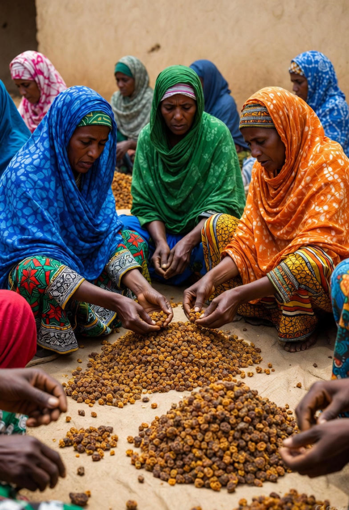 Women sorting frankincense